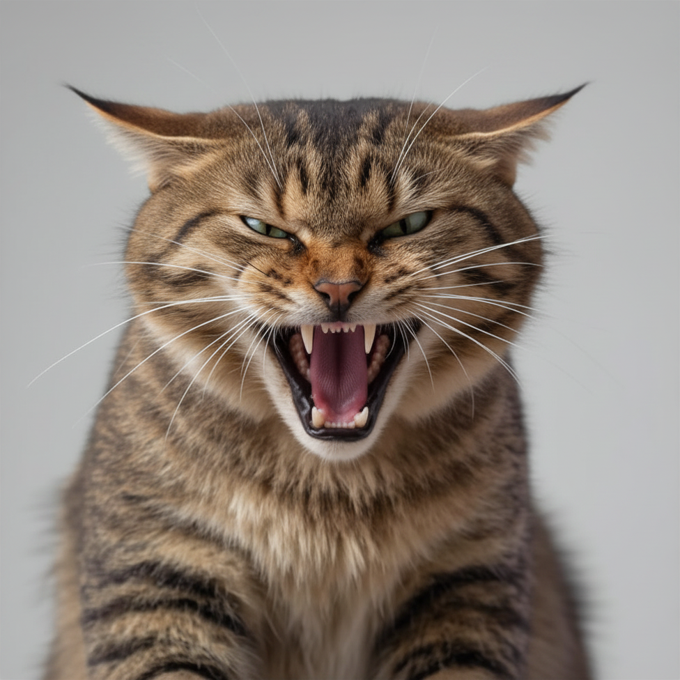 aggressive Katze KI generiert